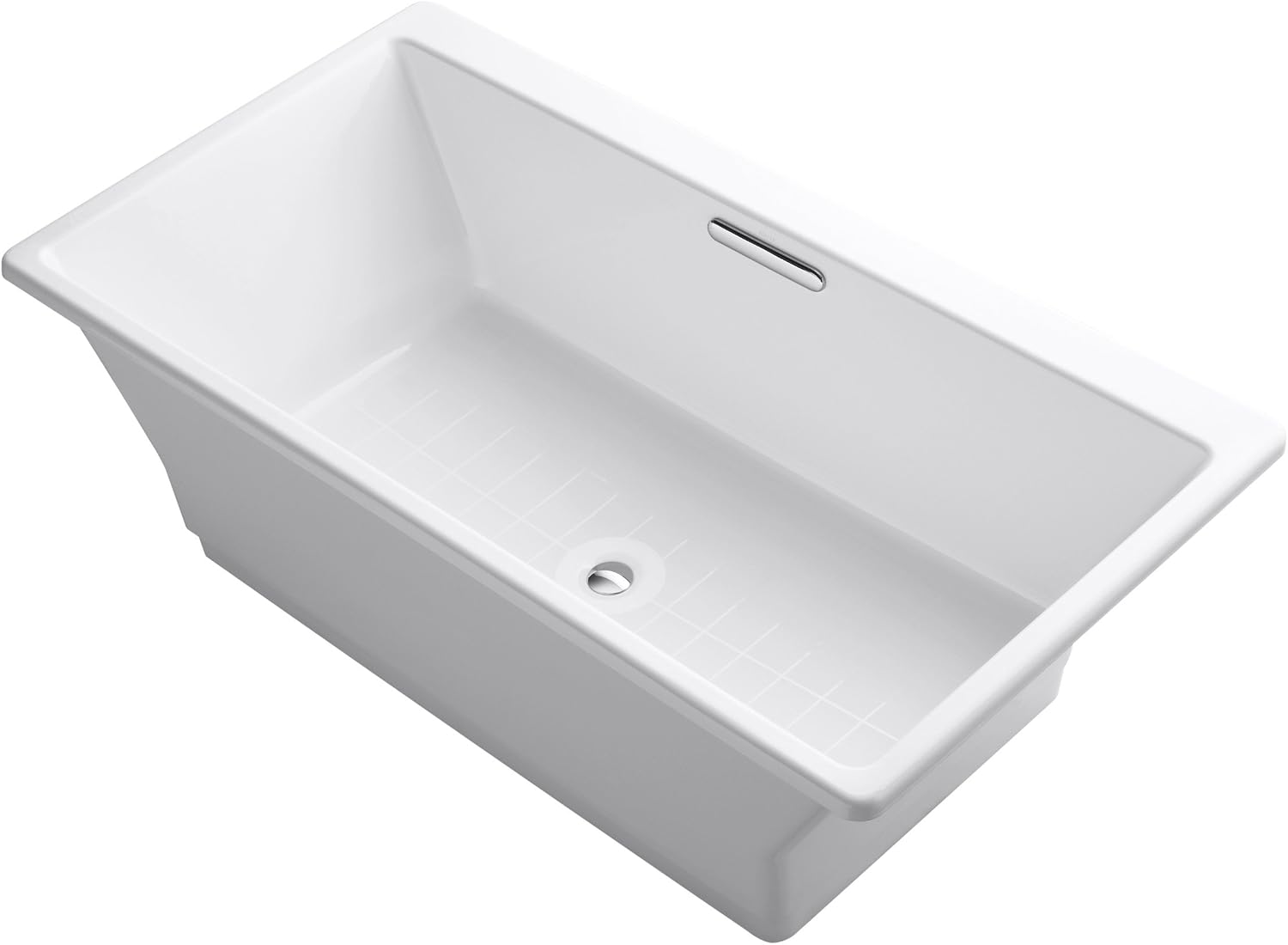 KOHLER K-894-F62-0 Reve Freestanding Bath with Brilliant Blanc Base, White, 67' x 36'