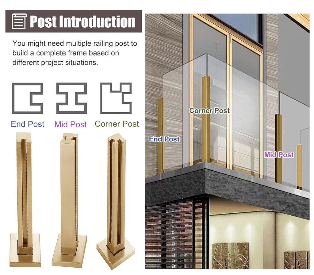 Balustrade Posts Gold Corner Post