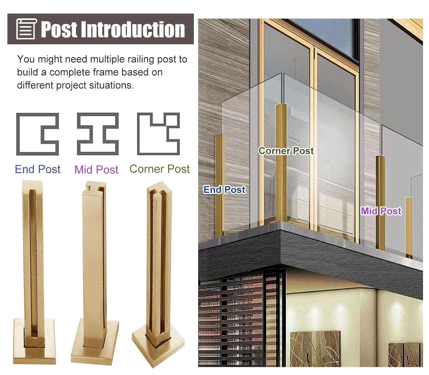 Balustrade Posts Gold 36'