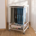 Display Stand Pants Hangers Rolling Trolley Trousers Rack, Jeans Hangers Metal Scarves Rack Clothing Closet Organizer Shelf, Multipurpose Blanket Rack (Beech Color-L46.5*W41.5*H73.7 CM -A