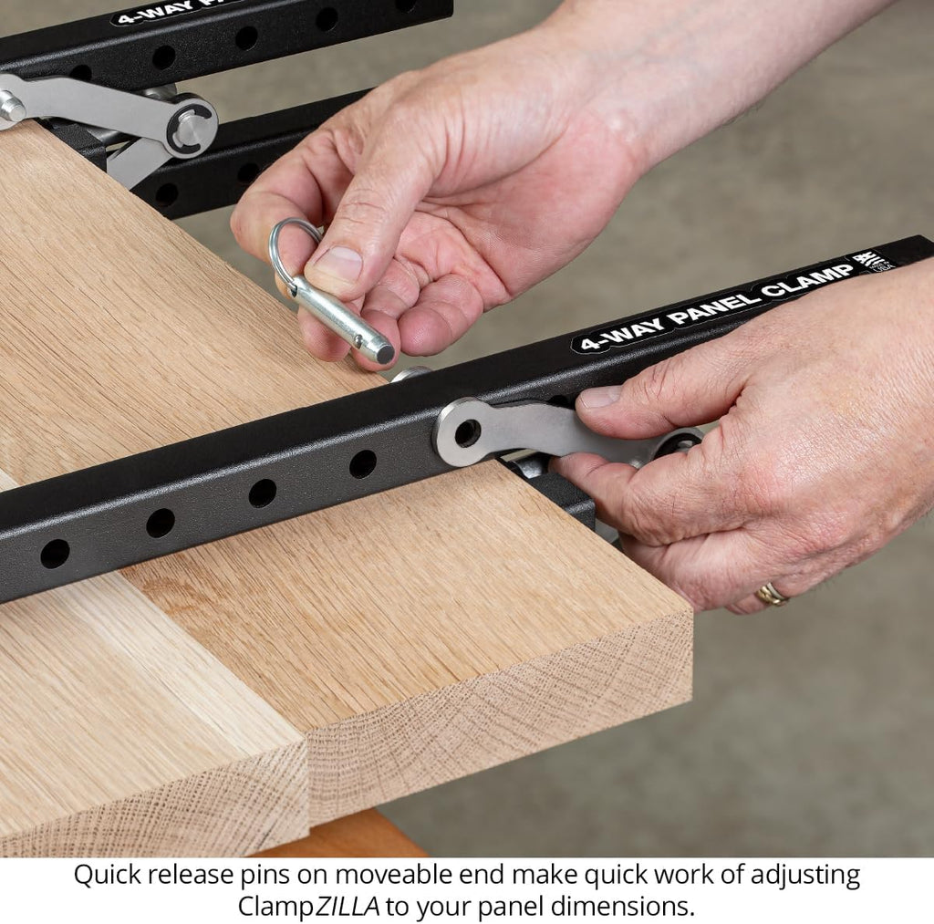 Woodpeckers Clampzilla 3.0, 38 Inch (4 Pack), 4-Way Panel Clamps for Glue-Ups on Cabinet Door Panels, Table Tops & Wood Panels, USA Made