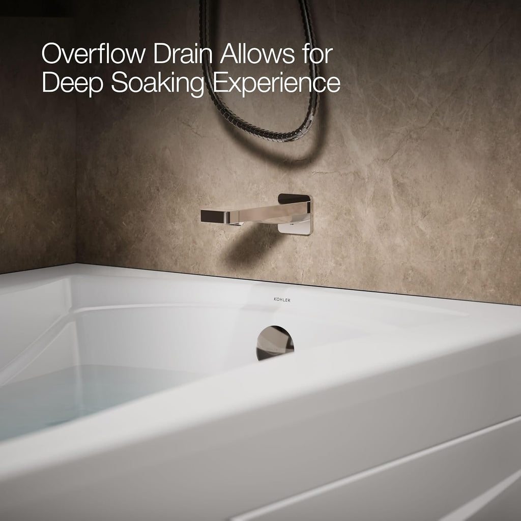 KOHLER K-1239-GHRA 60' X 36' Integral Apron Heated Bubblemassage™ Air Bath With Right-Hand Drain