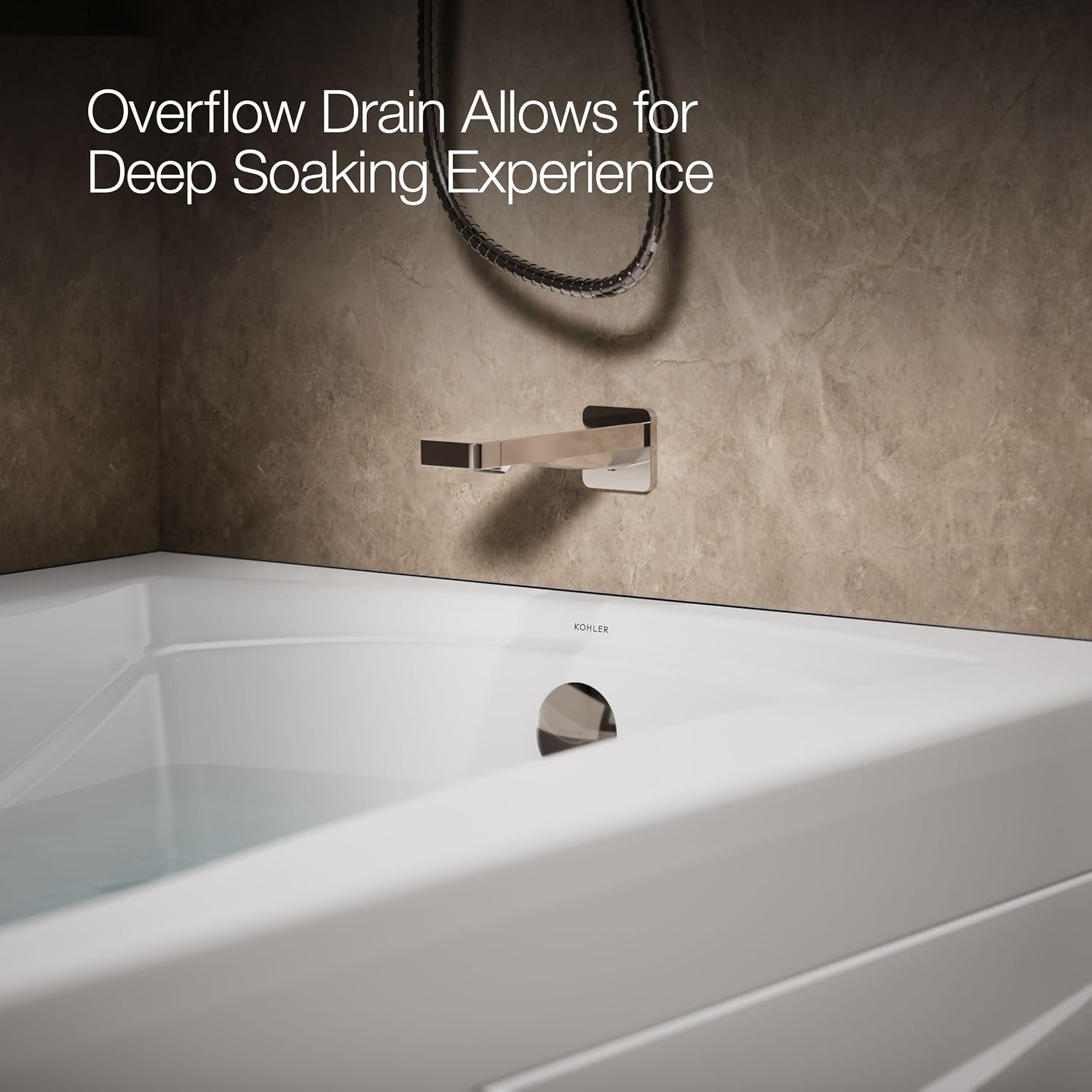 KOHLER K-1239-GHRA 60' X 36' Integral Apron Heated Bubblemassage™ Air Bath With Right-Hand Drain