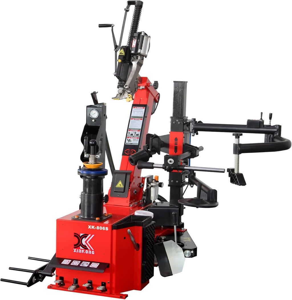 XK-806S Tire Changer Machine Tilt Back Column Automatic Working Head Manual Locking Clamp 2.0 Horsepower 10-28 Inches with 12 Month Parts Replacement