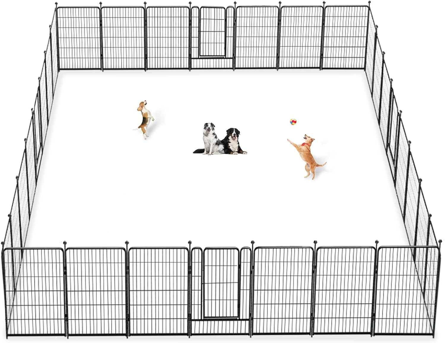 Dog Playpen 40 inch 30 Panels Indoor Outdoor Dog Pen for Large/Medium/Small Dogs Heavy Duty Metal Dog Fence Outdoor for Yard, Puppy Playpen with Door Portable Pet Fence for RV Camping Yard