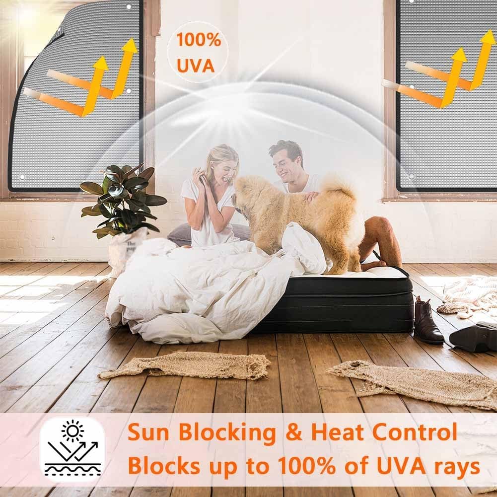 Heat Reflective Window Film Total Blackout Aluminum Window Stickers Film Anti UV Sun Protection Privacy Window Tinting Films 30 40 50 60 70 80 90100cm With Suction Cups(142 x 241cm/56'x95')