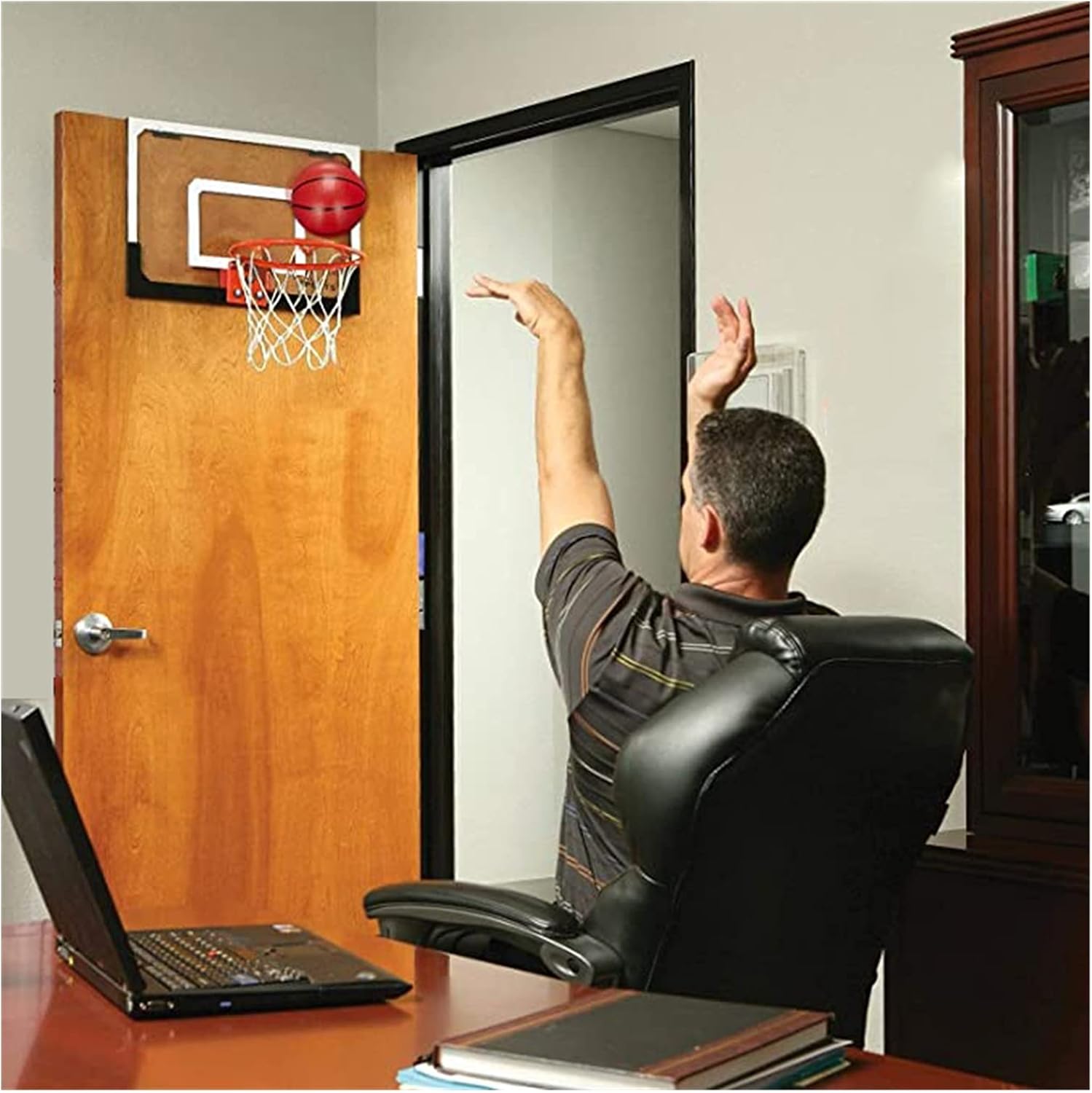 Mini Basketball Hoop, Portable Wall-Mounted Basketball Hoop, Suitable for Basketball Backboard Shooting Trainer for No. 1-7 Basketball