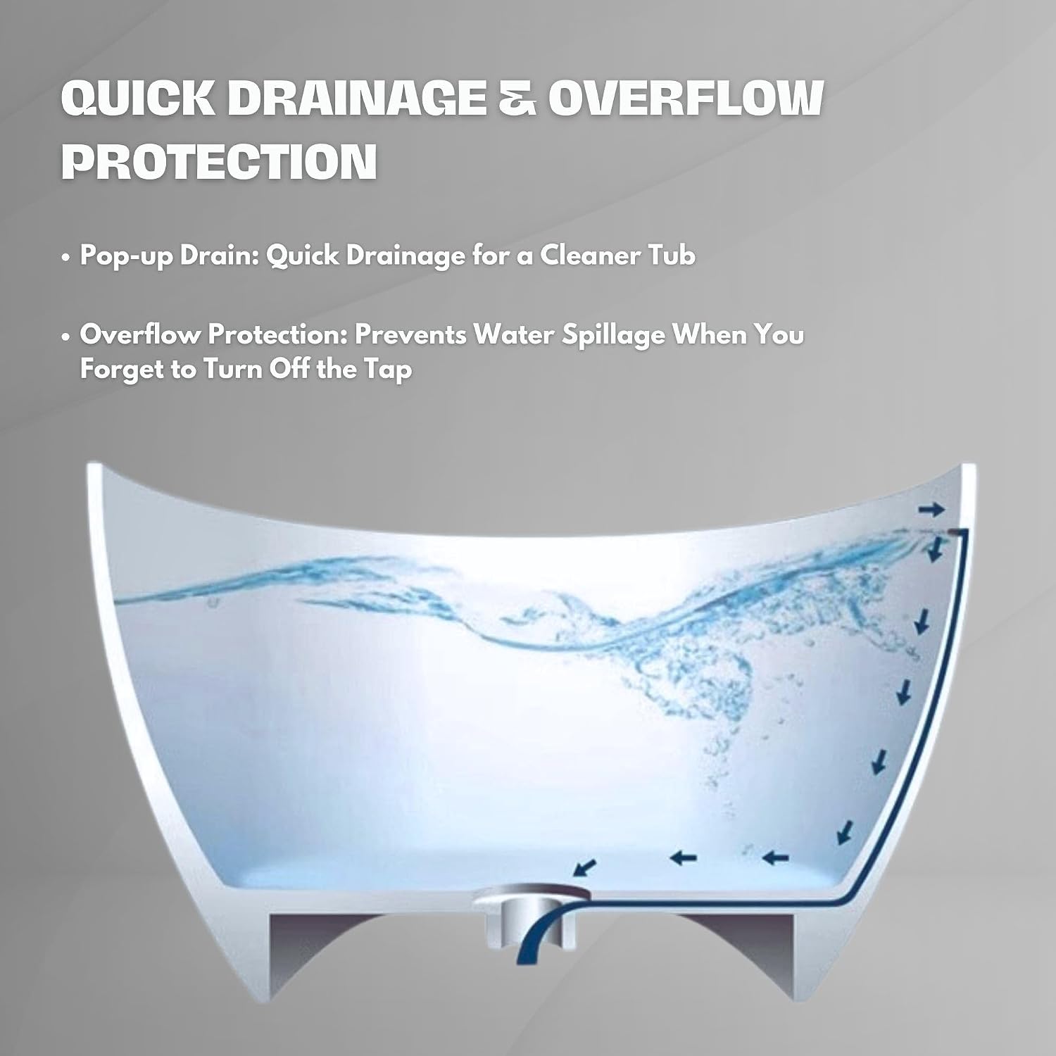 H2O Oval 59 in. x 30.7 in. Solid Surface Stone Resin Freestanding Bathtub, 15 in. Soaking Depth, Ergonomic Backrest, Matte White, Center Drain with Overflow, Durable, Easy to Clean