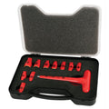 Wiha 31395 T-Handle Socket Set, Insulated 1/4-Inch, Metric, Socket Sizes 5, 6, 7, 8, 9, 10, 11, 12, 13, 14mm and T-Handle