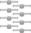 (8 Pack) Ceiling Fan Mounting Bracket with Adjustable Bar Hanger, 1-1/2'' Deep, 2 NMSC Clamps, 2 1/2'' Knockouts, Fits 16-24 Inch Joist Spaces, Ground Screw, Electrical Box for Light Fixtures