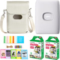 Fujifilm Instax Mini Link 2 Smartphone Instant Printer (Clay White), Fuji Mini Film 20 Sheets, Protective Case, Accessory Bundle