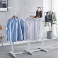Floor Standing Metal Garment Rack - Heavy Duty Black 6 Way Rack, Adjustable Lifting Hanging Clothes Racks- Retail Display Clothes Shelves,White