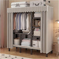 Foldable Portable Wardrobe Closet With Cover, Metal Clothes Rack, Covered Garment Rack For Hanging Clothes, Clothing Coat Storage Organizer(Grey,200cm/78.7inch)