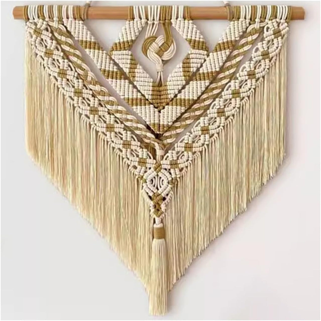 Macrame Curtains Macrame Wall Hanging, Macrame Tapestry Wall Art, Boho Woven Tassel Yarn Tapestry, Above Bed Wall Decor for Bedroom(55.1x59in)