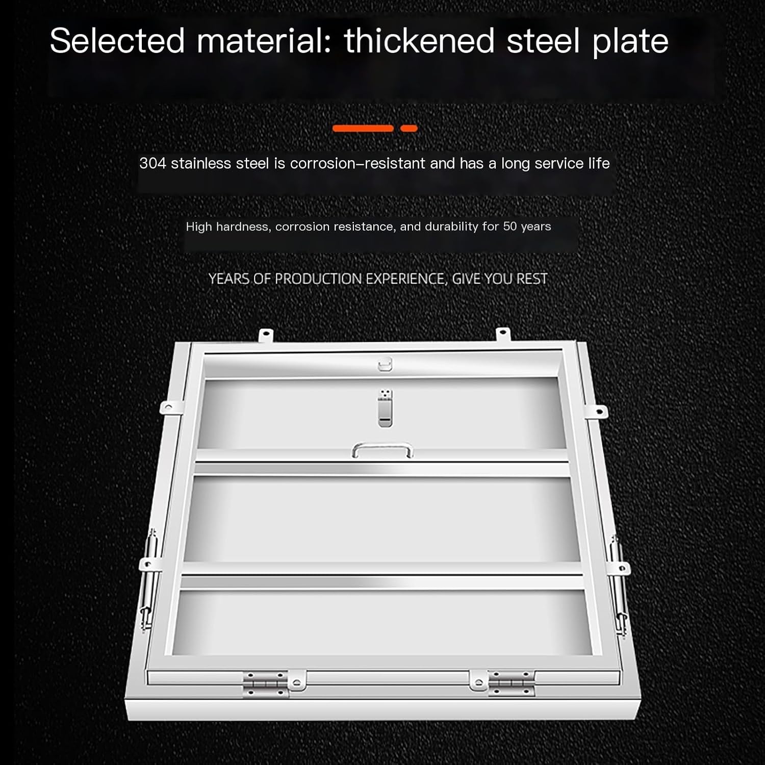 Rooftop Hatch Cover Plate for Wellhead Lid Steel Roof Access Hatch for Industrial Use Commercial Roof Deck Hatch with Door Latch for Home Industry(21.7x21.7IN/55x55CM)
