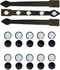 The Rustic Express - Dome Top Round, Self-Adhesive Clavo & Strap Kit - Decorative Clavos for Fiberglass, Wood, Metal Doors & Garage Doors - 3 Straps (18'), 20 Clavos (1-1/2') - Black