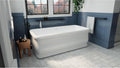 Crest 59 in. L x 31-1/2 in. W x 23-5/8 in. H Freestanding Acrylic Bathtub, White Drain