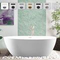 Vanity Art 59' X 32' Freestanding Bathtub | Home Improvement Bathtubs with Contemporary Design for Soaking and Bathing, Overflow and Pop-up Drain with UPC Certified, Acrylic, VA6834-PW-M