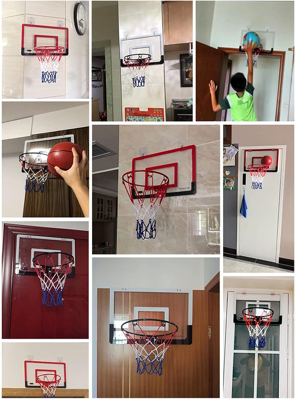 Basketball Rim Wall-Mounted Basketball Hoop,Children's Mini Suspended Steel Backboard,for Indoor and Outdoor Gymnasiums (Color : Style2, Size : 58.5x40cm)