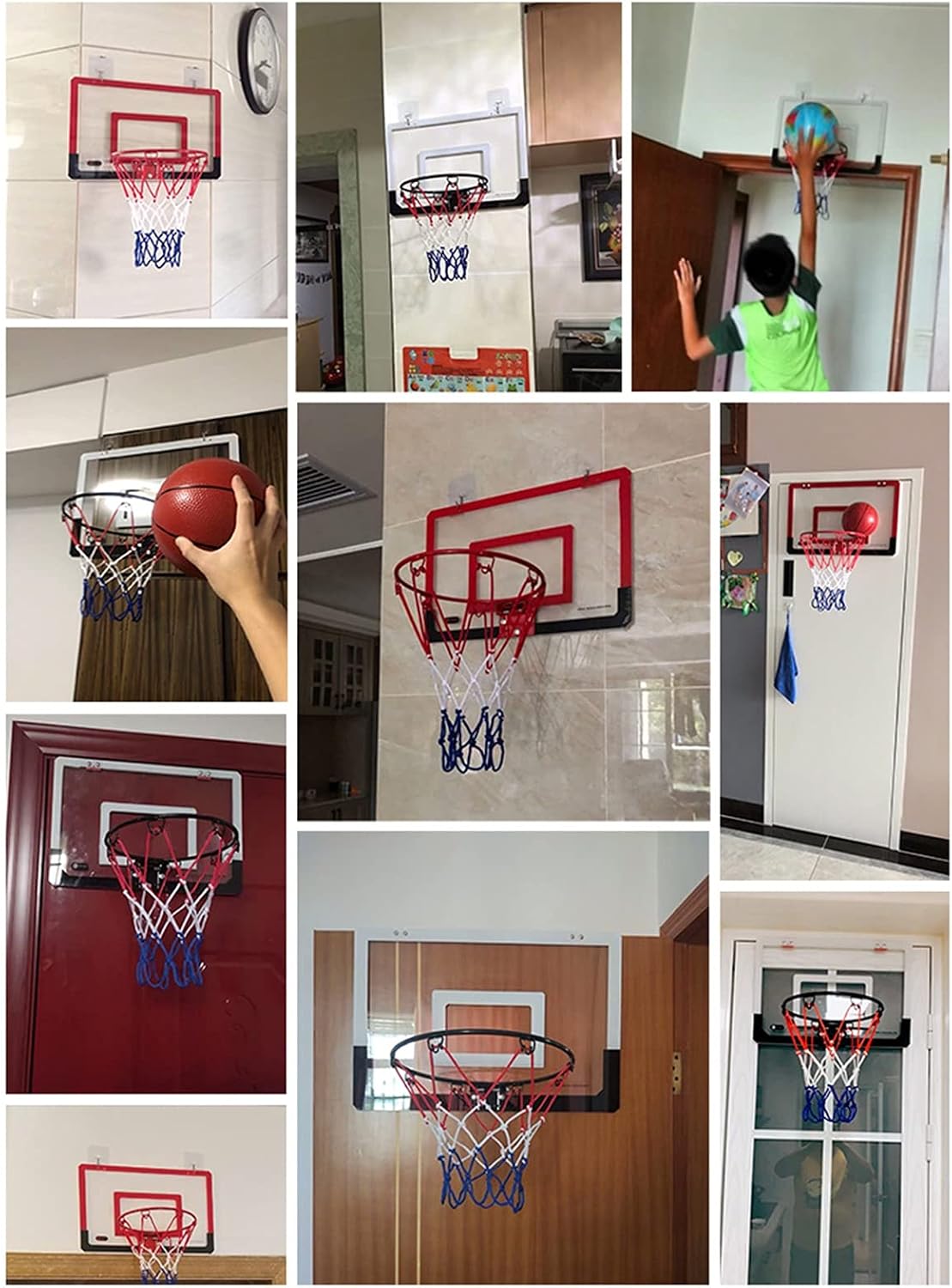 Basketball Rim Wall-Mounted Basketball Hoop,Children's Mini Suspended Steel Backboard,for Indoor and Outdoor Gymnasiums (Color : Style2, Size : 58.5x40cm)