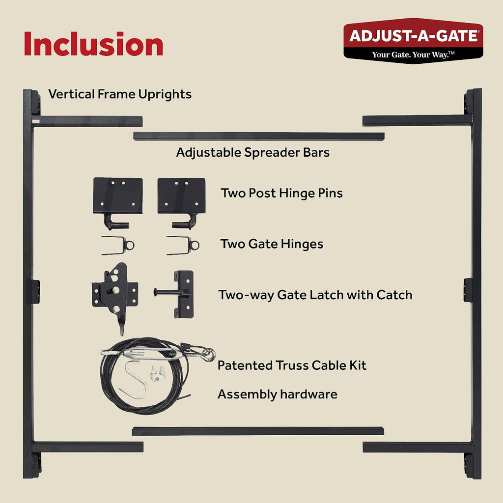 Adjust-A-Gate Steel Frame Anti Sag Adjustable Gate Building Kit 60 Inches to 96 Inches and 36 Inches to 60 Inches Set