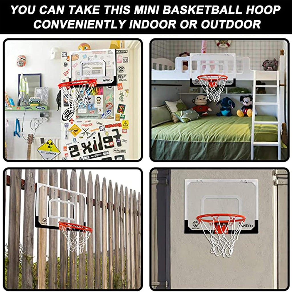 Basketball Rim Wall-Mounted Mini Basketball Hoop, Children's Indoor Sports Equipment On The Wall On The Door, 45x30cm