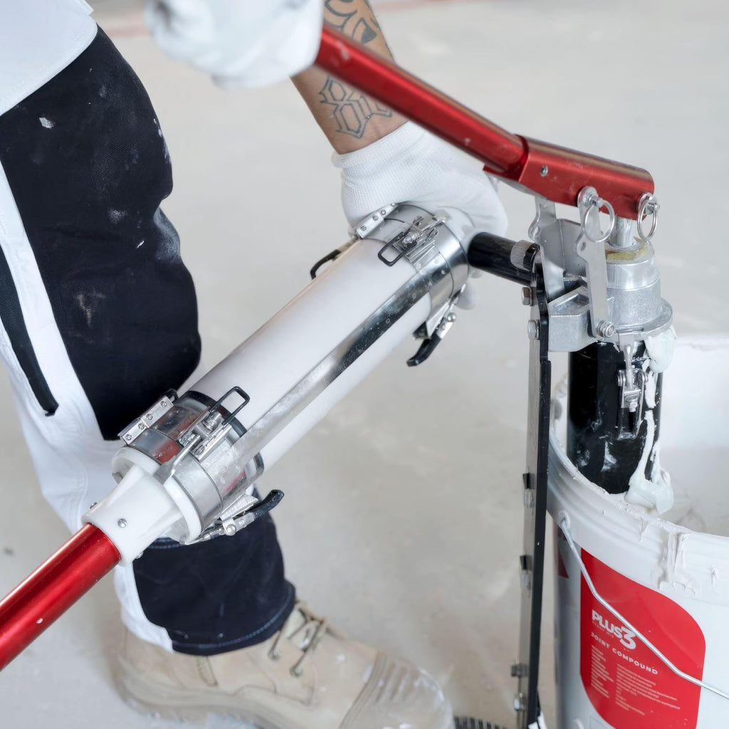 Drywall Finishing Set - LEVEL5 | Pro-Grade | 10/12' Flat Boxes, Corner Roller, 3'/3.5' Corner Finishers, MiniShot, Handles, Compound Pump + Filler | Sheetrock Gyprock Wallboard | 4-682