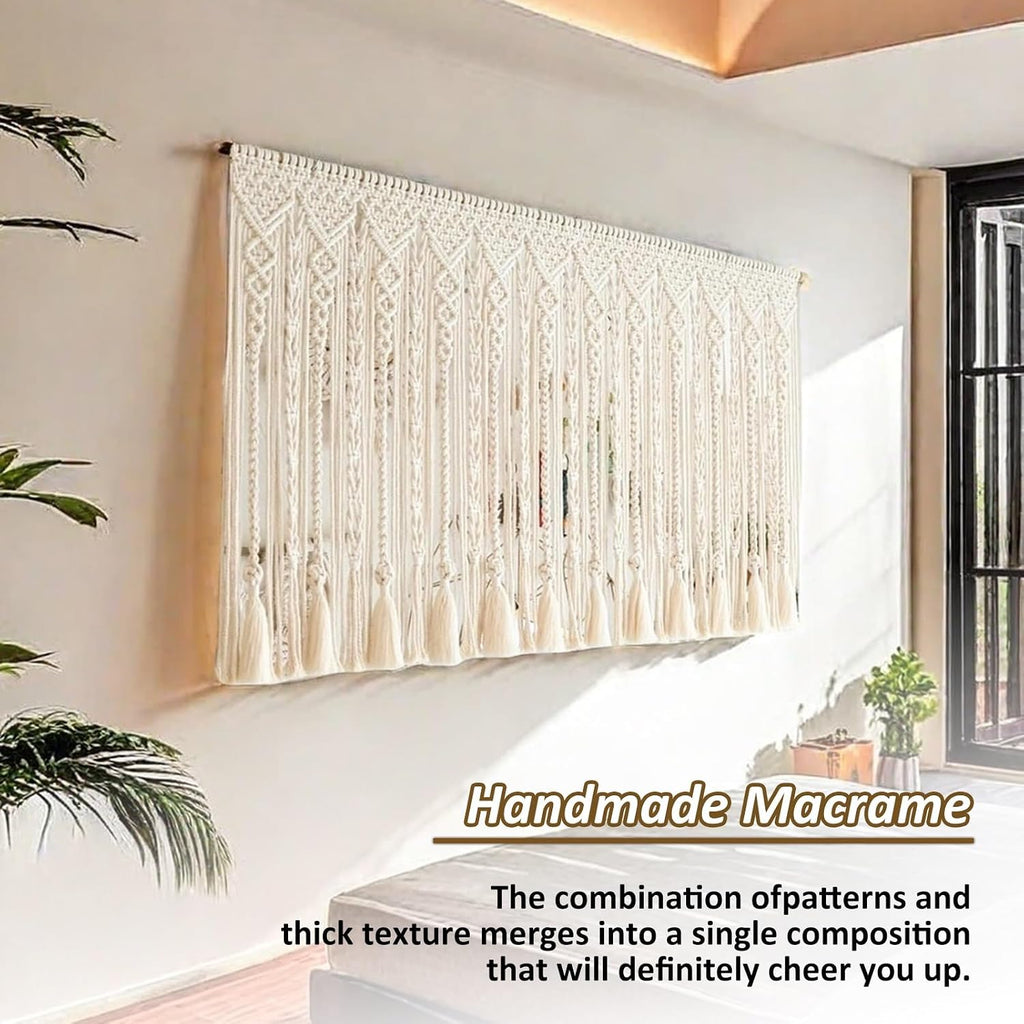 Macrame Wall Hanging Macrame Wall Hanging Cotton Handmade Woven Tapestry Crochet Woven Wall Art, for Bedroom Living Room