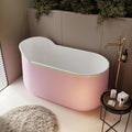 59' Edeyeu Freestanding Bathtub - Luxurious Solid Surface Soaking Tub, Extra Deep & Wide for Ultimate Relaxation, Durable Stand Alone Bath Crafted From Premium Acrylic Materials Pink