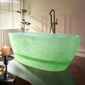 67' Edeyeu Freestanding Bathtub – Oval Ice Crack Solid Surface Bathtub, Luxury Extra Deep Soaking Tub In Natural Resin, Stand Alone Free Standing Tub For Modern Bathroom Design C