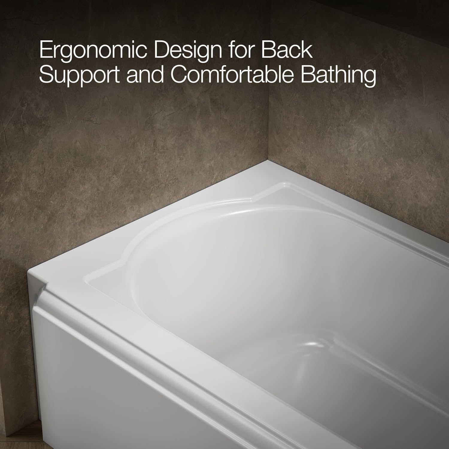 KOHLER Memoirs® 60' x 32' alcove bath with right-hand drain