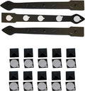 The Rustic Express - Square Pyramid, Self-Adhesive Clavo & Strap Kit - Decorative Clavos for Fiberglass, Wood, Metal Doors & Garage Doors - 3 Straps (18'), 20 Clavos (1-1/4') - Black