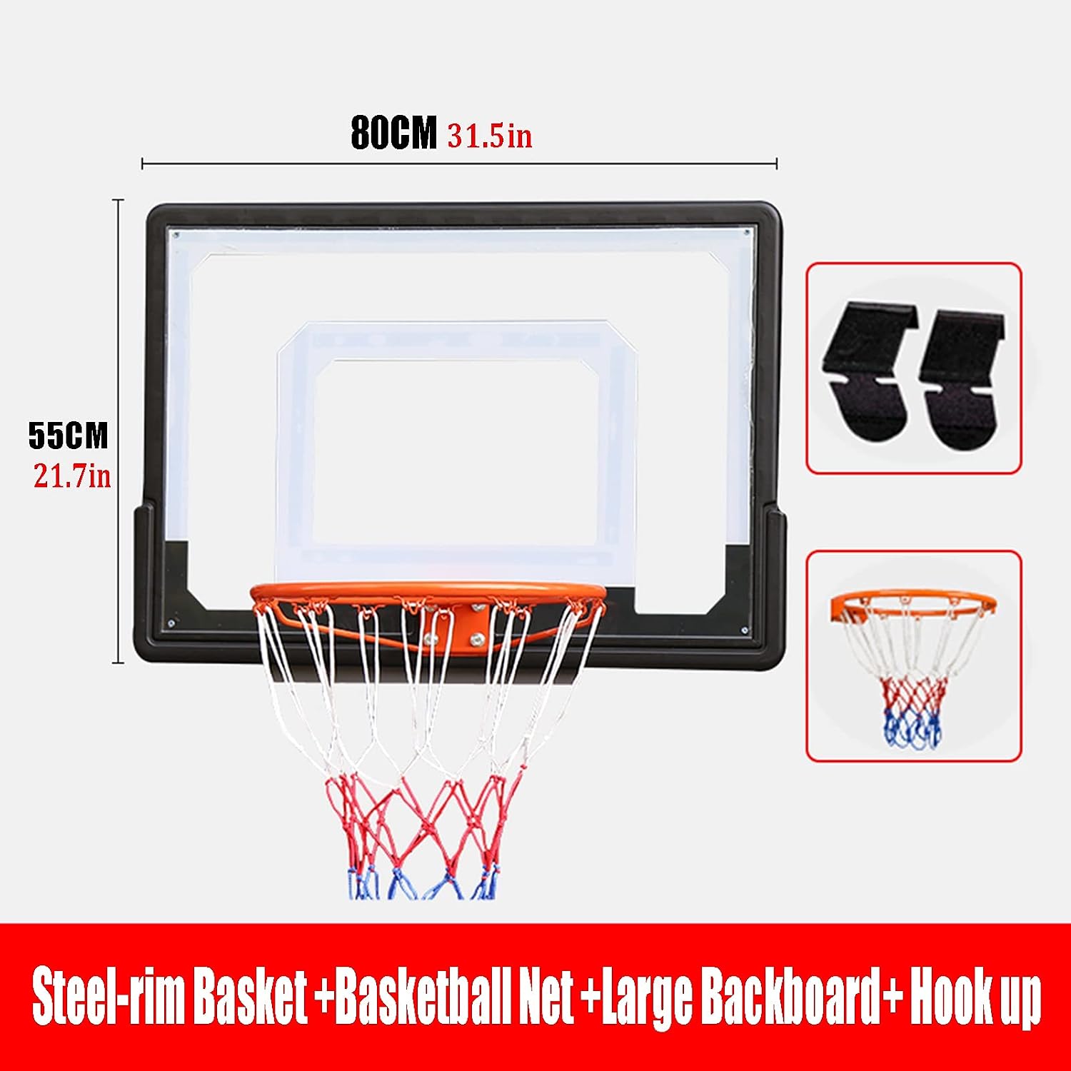 Mini Basketball Hoop, Hole-Free Wall-Mounted Basketball Hoop, Basketball Hoop for Adults and Children's Home Office and Bedroom