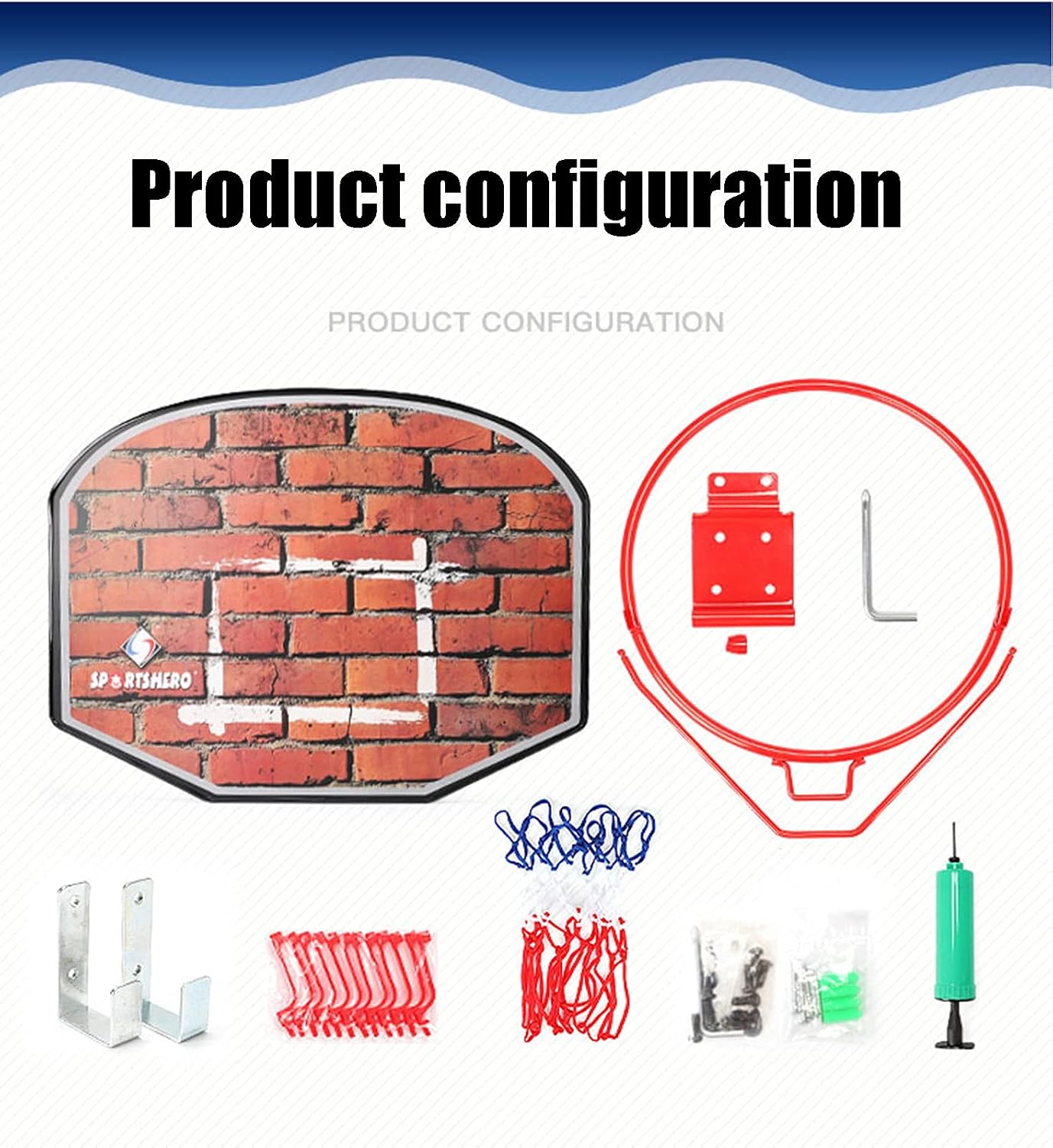 Basketball Rim Adult Youth Basketball Hoop, Outdoor Wall-Mounted Recreational Basketball Board, No Need to Punch Holes for Installation, 80x60 Cm (Color : Package 1)