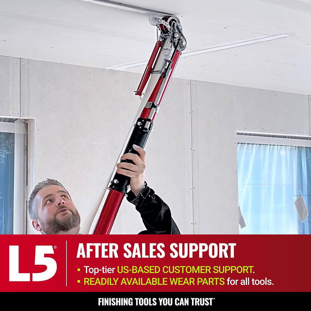 Full Taping/Finishing Set, High Capacity Boxes + Ext. Handles - LEVEL5 | Auto Taper, 10'/12' MEGA Boxes, 3'/3.5' Angle Heads, 8' Corner Applicator, Corner Roller, Ext Handles, Pump, Gooseneck | 4-625