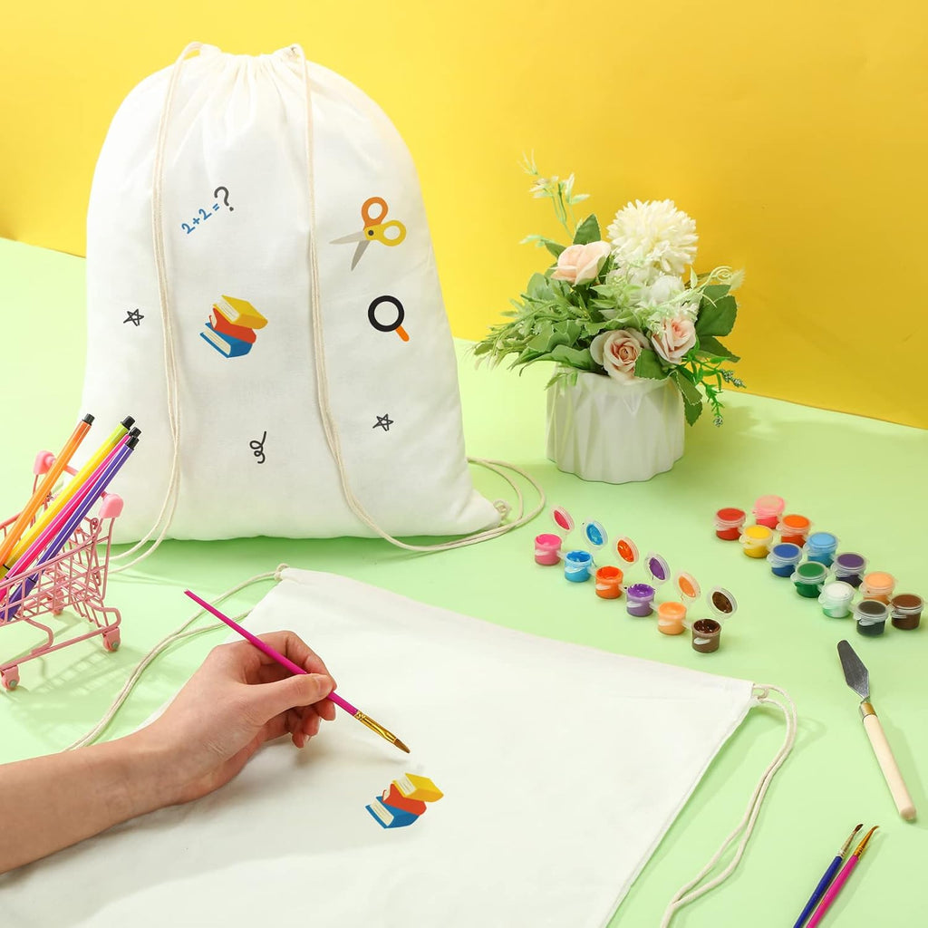 Saintrygo 400 Pcs Tie Dye Drawstring Bags Cotton Sublimation Blank Backpack Bulk Tie Dye Kits Things for Large Groups, 14'x16'