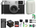 FUJIFILM X Half Premium Compact Digital Camera (Silver) Bundle with Fuji INSTAX MINI Link 3 Smartphone Printer (Sage Green) + Instax Mini Film + Extra Battery + Charger + 64GB Memory Card + More