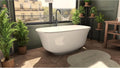 Elegance 59 in. L x 31 in. W x 23-5/8 in. H Freestanding Acrylic Bathtub, White Drain