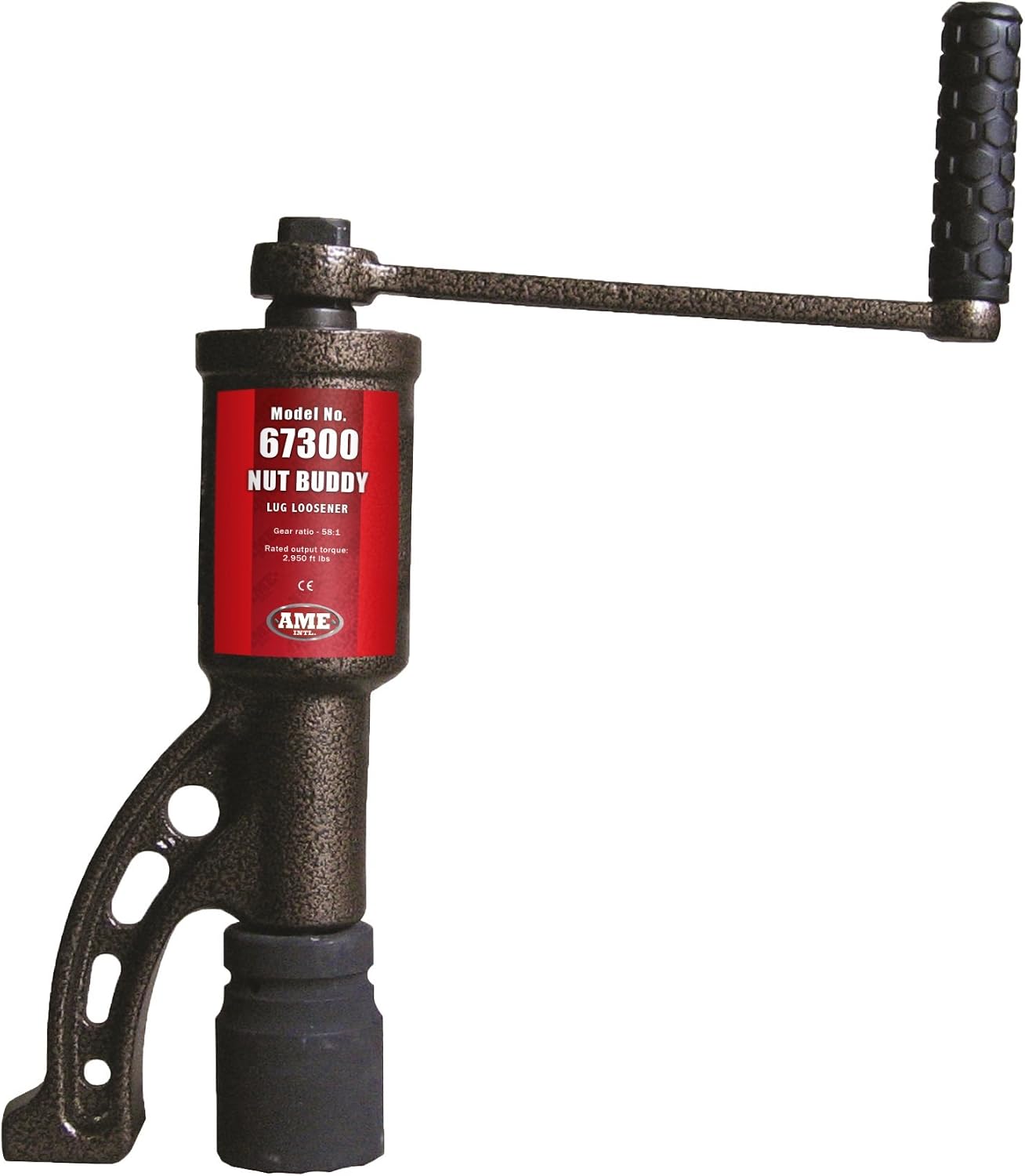 AME INTL 67300 Nut Buddy Wheel Nut Remover – Heavy-Duty Manual Tool for Stuck or Overtightened Lug Nuts - 1-1/2' and 1-5/16' Sockets