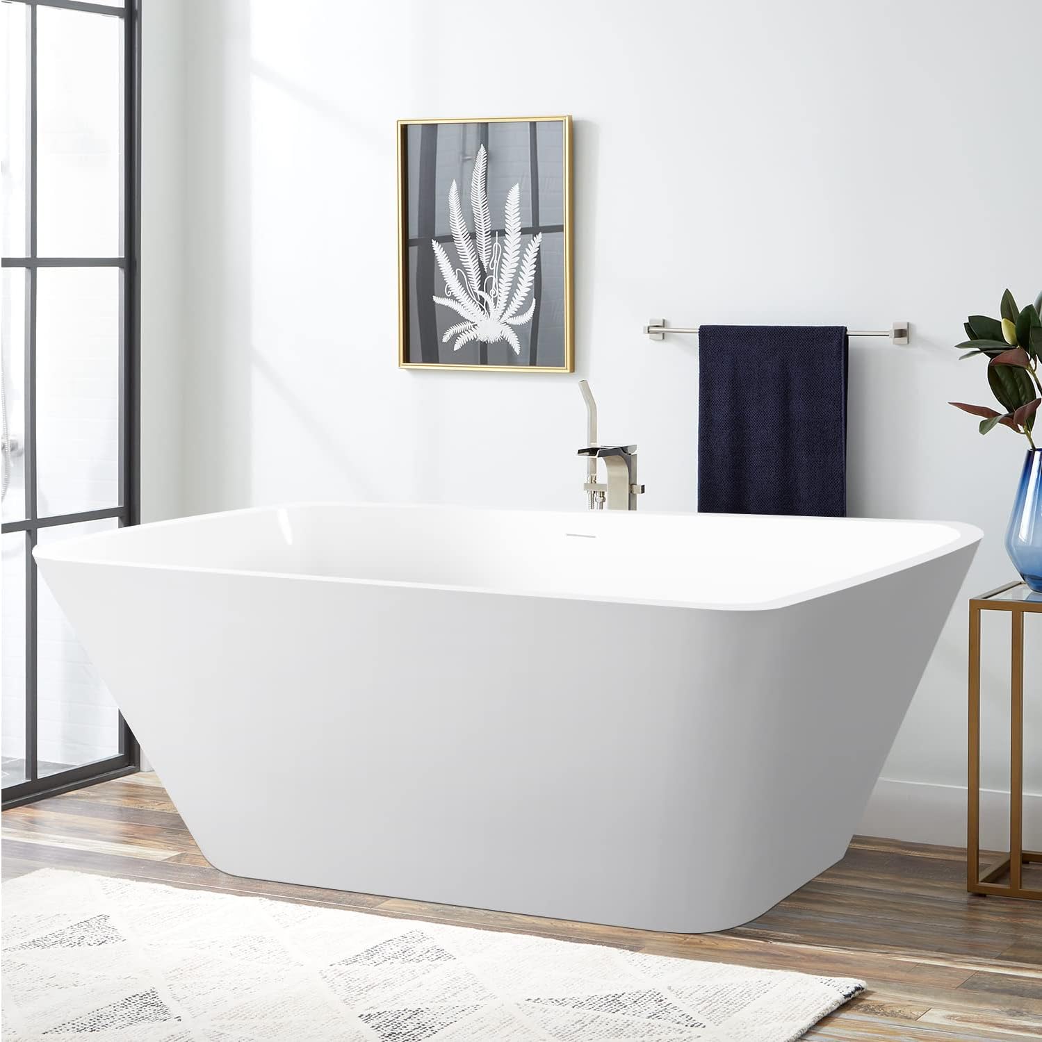 67' 100% Acrylic Freestanding Bathtub??Contemporary Soaking Tub??White Bathtub