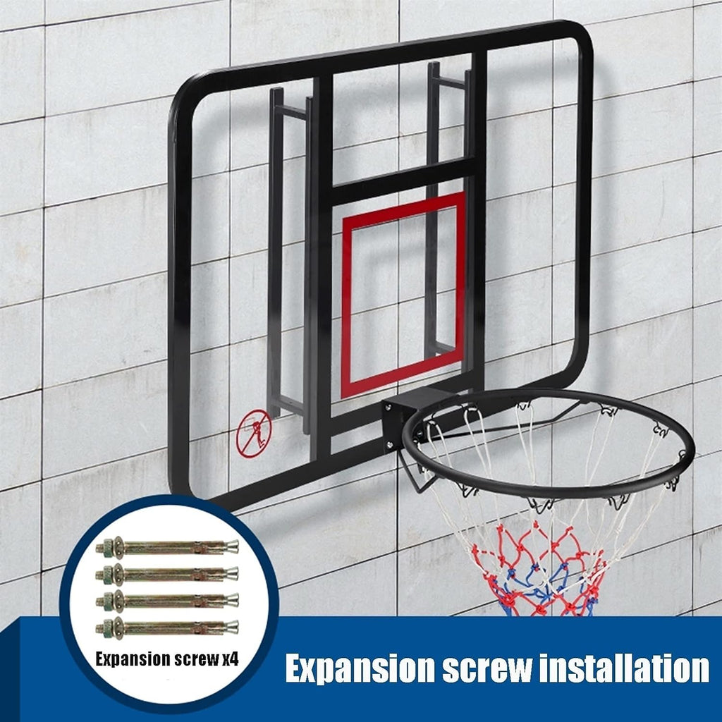 Basketball Rim 43in Adult Basketball Hoop, Indoor and Outdoor Wall-Mounted Basketball Boards, Simple Installation, 110x75 Cm