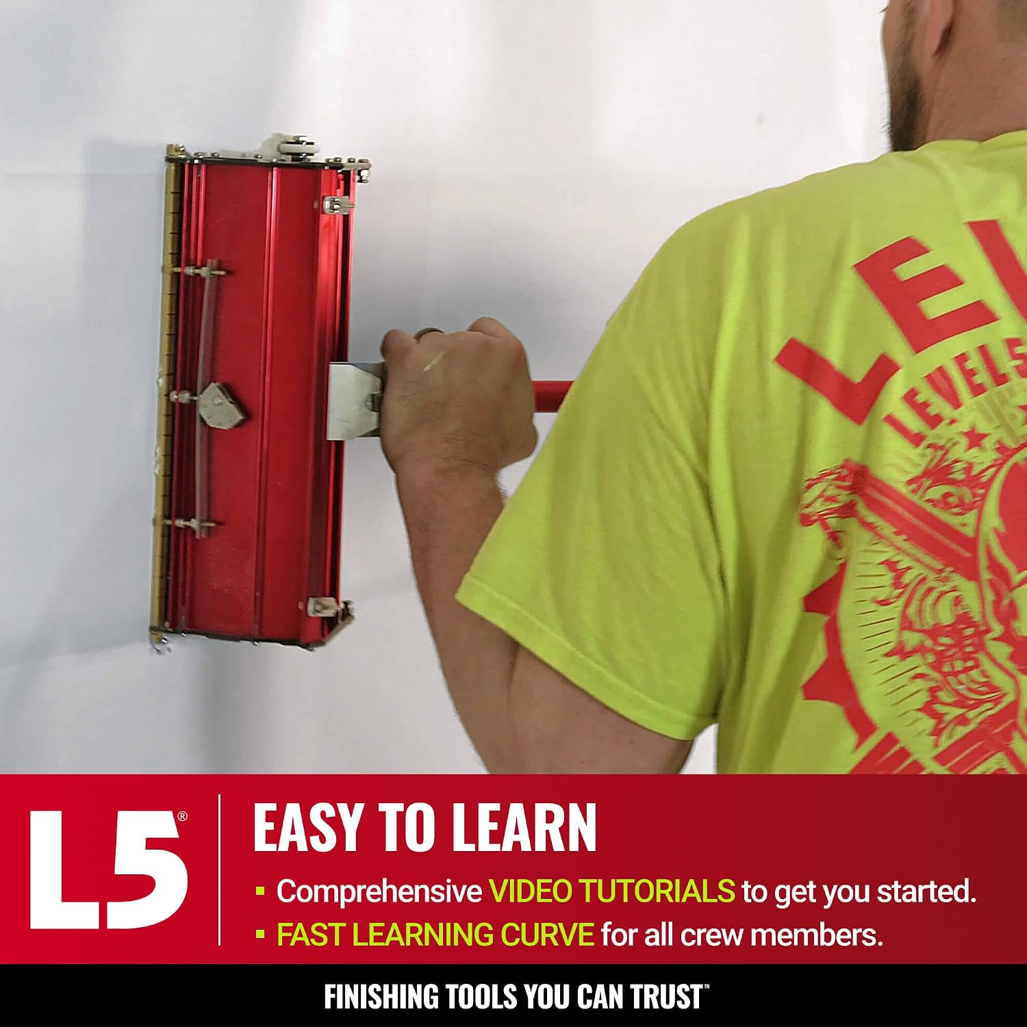 Drywall Finishing Set - LEVEL5 | Pro-Grade | 10/12' Flat Boxes, Corner Roller, 3' Corner Finisher, 7' Corner Applicator, Handles, Compound Pump + Filler | Sheetrock Gyprock Wallboard | 4-602