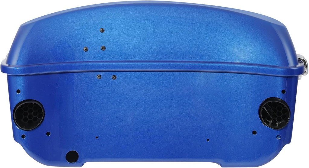 TCMT 13.7' King Motorcycle Trunk Box W/Latch Key Fit For Harley 2014-2025 Touring CVO Road King Road Glide Street Glide Electra Glide Ultra Limited Electric Blue