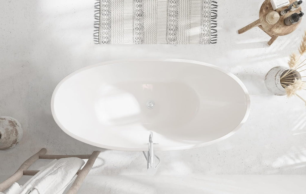 62' Bathtub, Iron and Nylon and Fiberglass, Glossy White