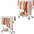 Tajsoon Collapsible Clothing Rack Plus Foldable Clothes Rack Chrome