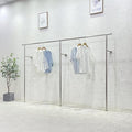 Commercial Garment Rack with Heavy Duty Hanging Rod, Industrial Pipe Closet Organizer for Clothing Store Display and Retail Shelves