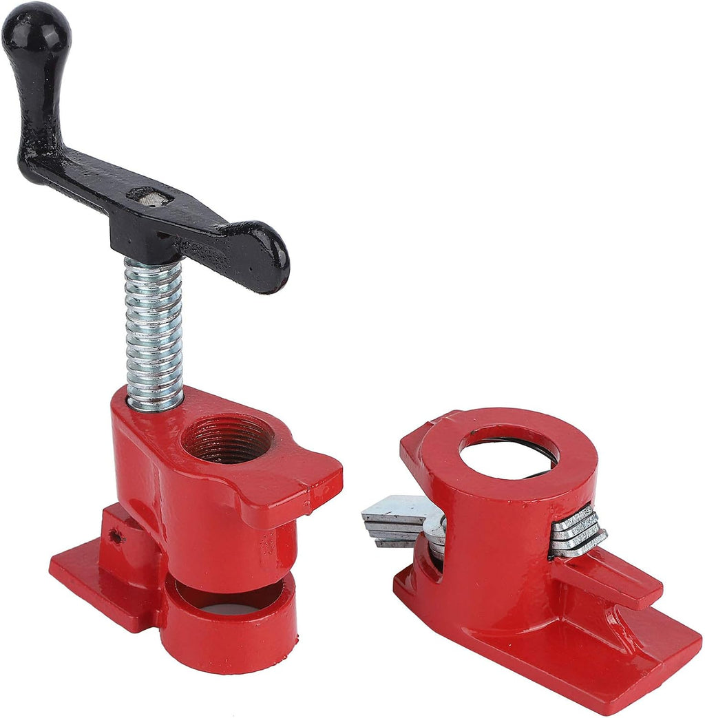 4 Pack 3/4 Wood Gluing Pipe Clamp Set, Quick Release Heavy Duty Wide Base Iron Wood Metal Clamp Set Heavy Duty Bar Clamps Woodworking Workbench Clamp Tool for Woodworking Projects