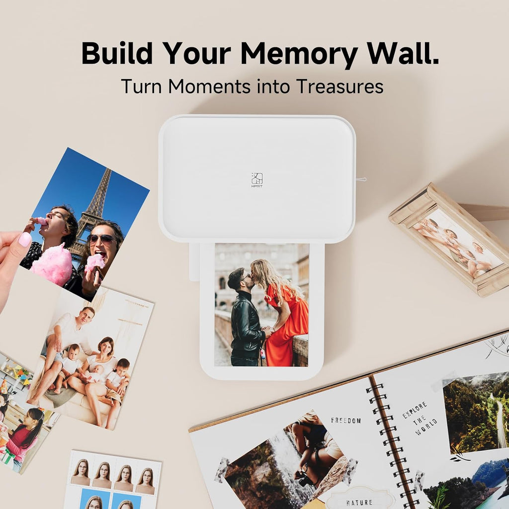 HPRT Photo Printer 4×6'+20 Sheets Photo Paper & 1 Ribbon,White, Wi-Fi Full-Color Instant Phone Photo Printer for iPhone, Android, Smartphone,Dye-Sublimation Impresora De Fotos for Home Use