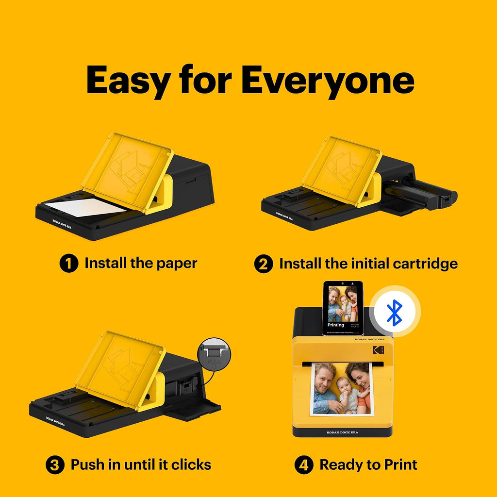 KODAK Dock Era 4x6'' Desktop Photo Printer, 50 Sheets, Docking & Bluetooth Smartphone Printer for iPhone & Android, Instant Color Prints, 4PASS Dye Sublimation