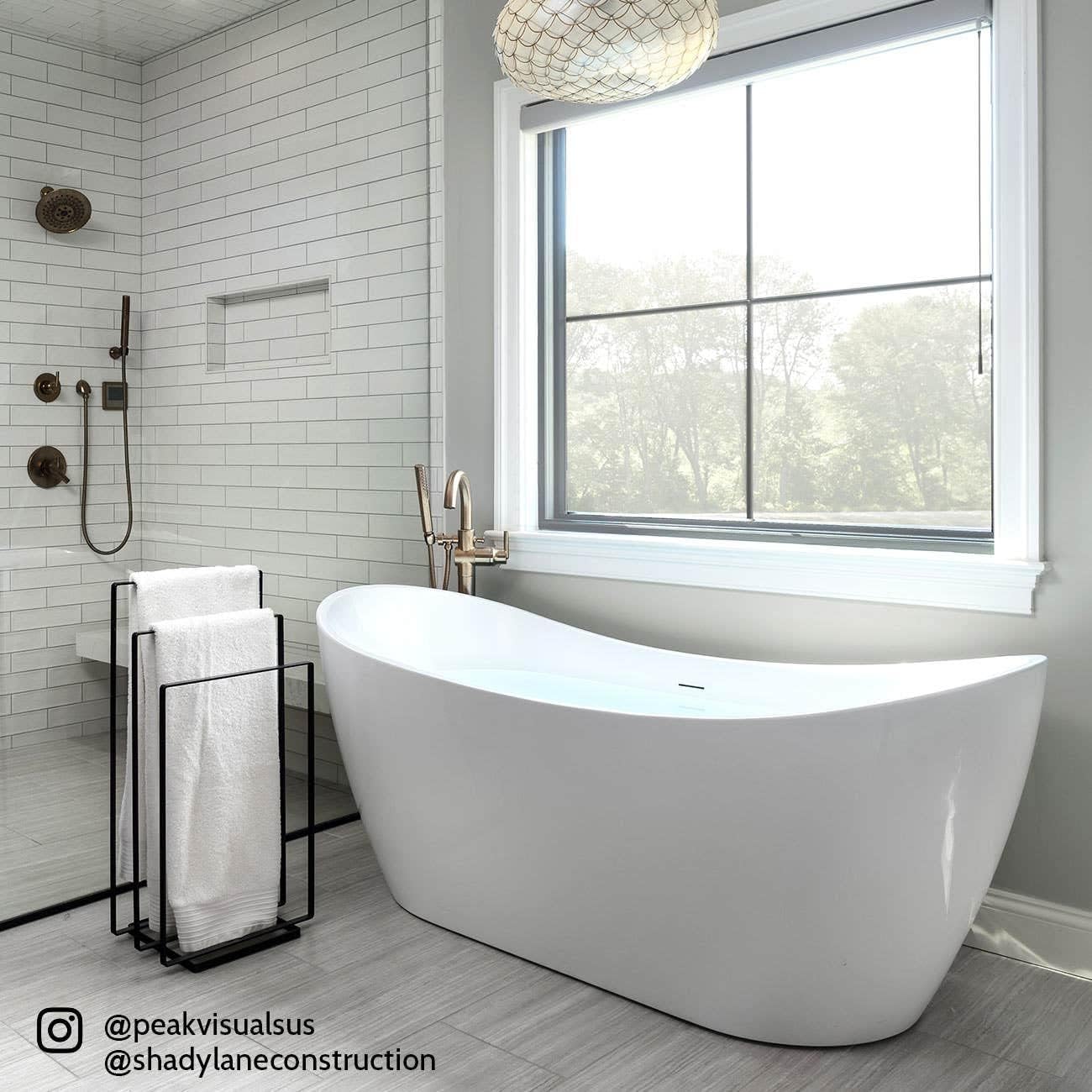 Vintage Tub & Bath Philo 67 Inch Acrylic Double Slipper Freestanding Tub